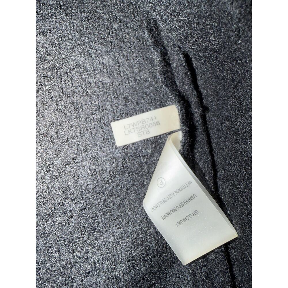 Karl Lagerfeld Paris Coatigan Womens Large Gray Wool Knit Zip Trim Mid Length - Picture 4 of 7